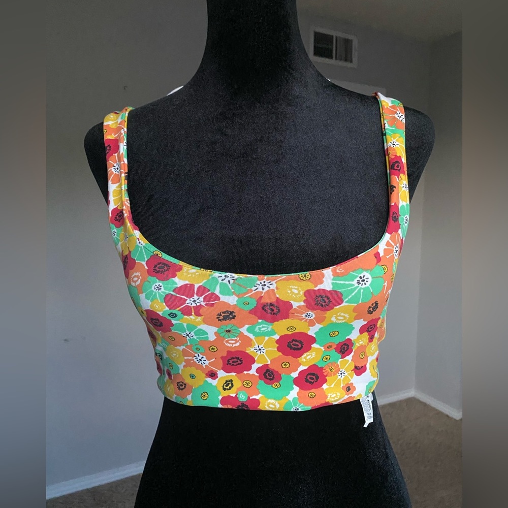 NWT Zara Retro Floral Bralette Top
